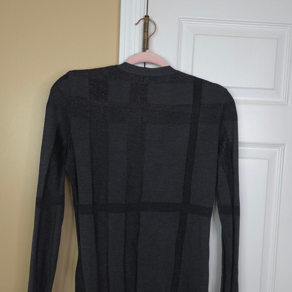 Burberry Grey Metallic Silk Knit Long Button Cardigan Size M - Picture 6 of 9